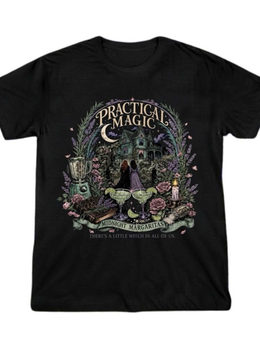 Practical Magic Black Graphic Tee - Midnight Margaritas